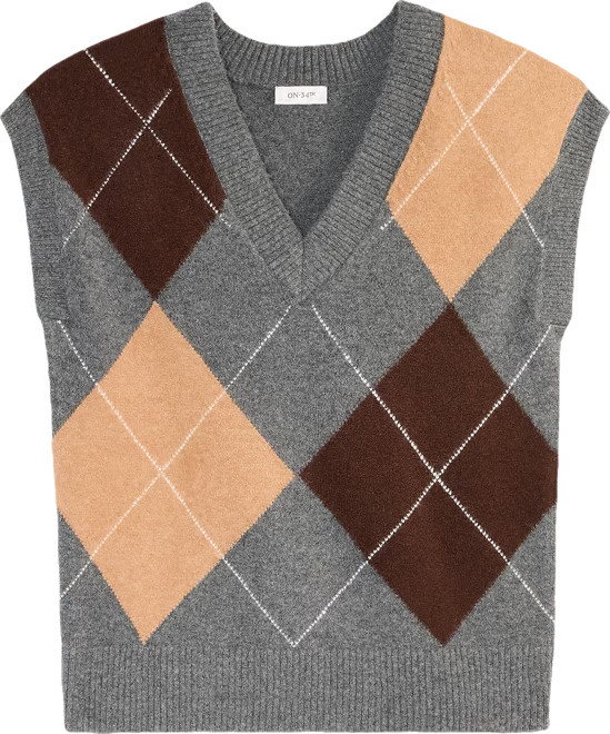 Women's Argyle Oversized Sweater Vest, Macy's Exclusive | Macy's