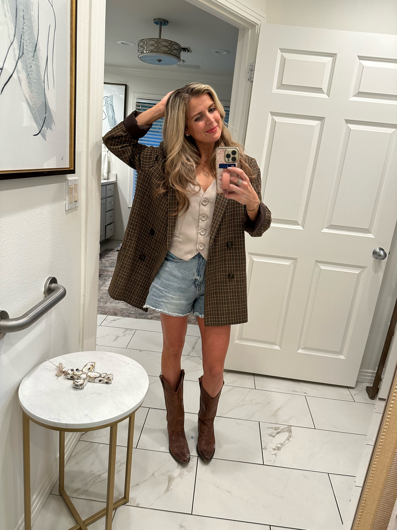 Saw this look on Pinterest. Copied it. 10/10. Here are the details - the blazer I’m wearing is super old from Zara, but I linked a couple of options that are similar. My boots are from a boot store in the mountains, but I found some fun ones on Amazon if you want the vibe without the investment! I’m in Texas, though, so good boots are a must!

#LTKFindsUnder50 #LTKFindsUnder100