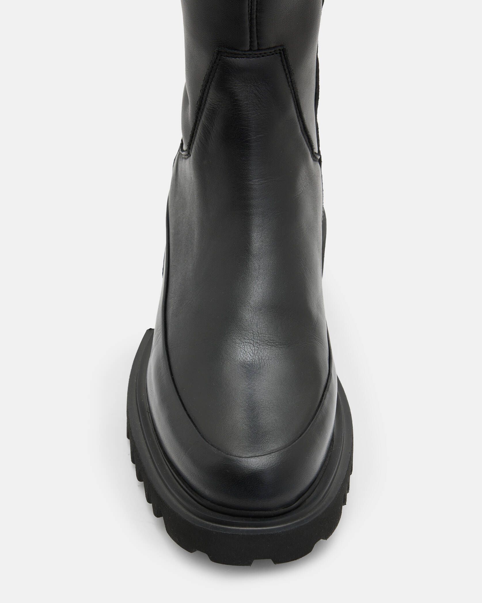 Leona Over The Knee Leather Boots Black | ALLSAINTS | AllSaints UK
