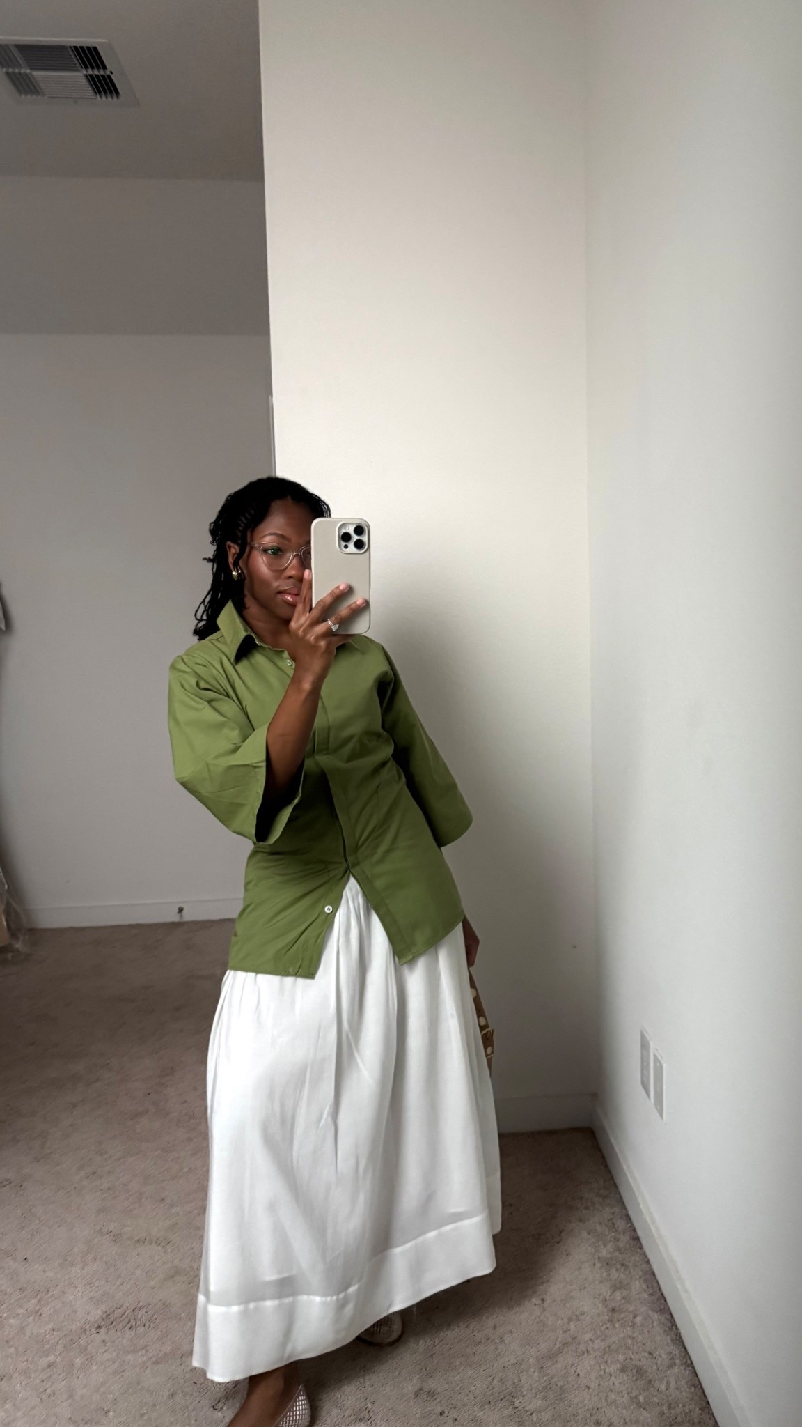 white maxi skirt spring outfit 

green top, brunch, ootd, spring, summer

#LTKPetite #LTKSeasonal #LTKootd