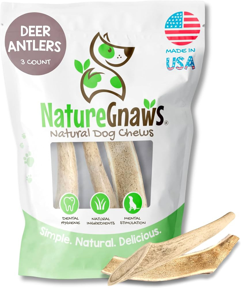 Nature Gnaws USA Deer Antlers for Dogs 4-7" (3 Count) - Mix of Split and Whole Pieces - Long Last... | Amazon (US)