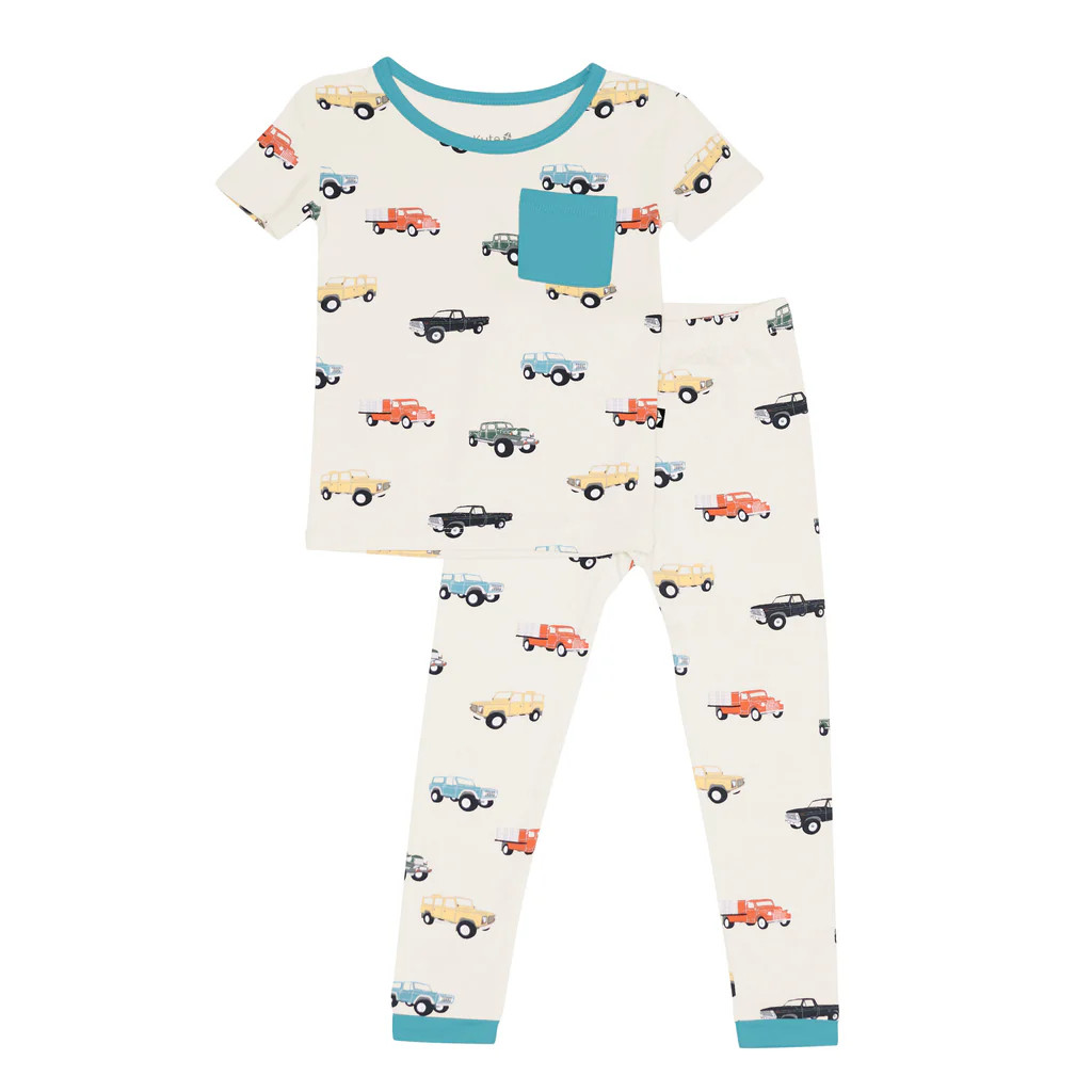 Short Sleeve with Pants Pajamas in Vintage Truck | Kyte BABY