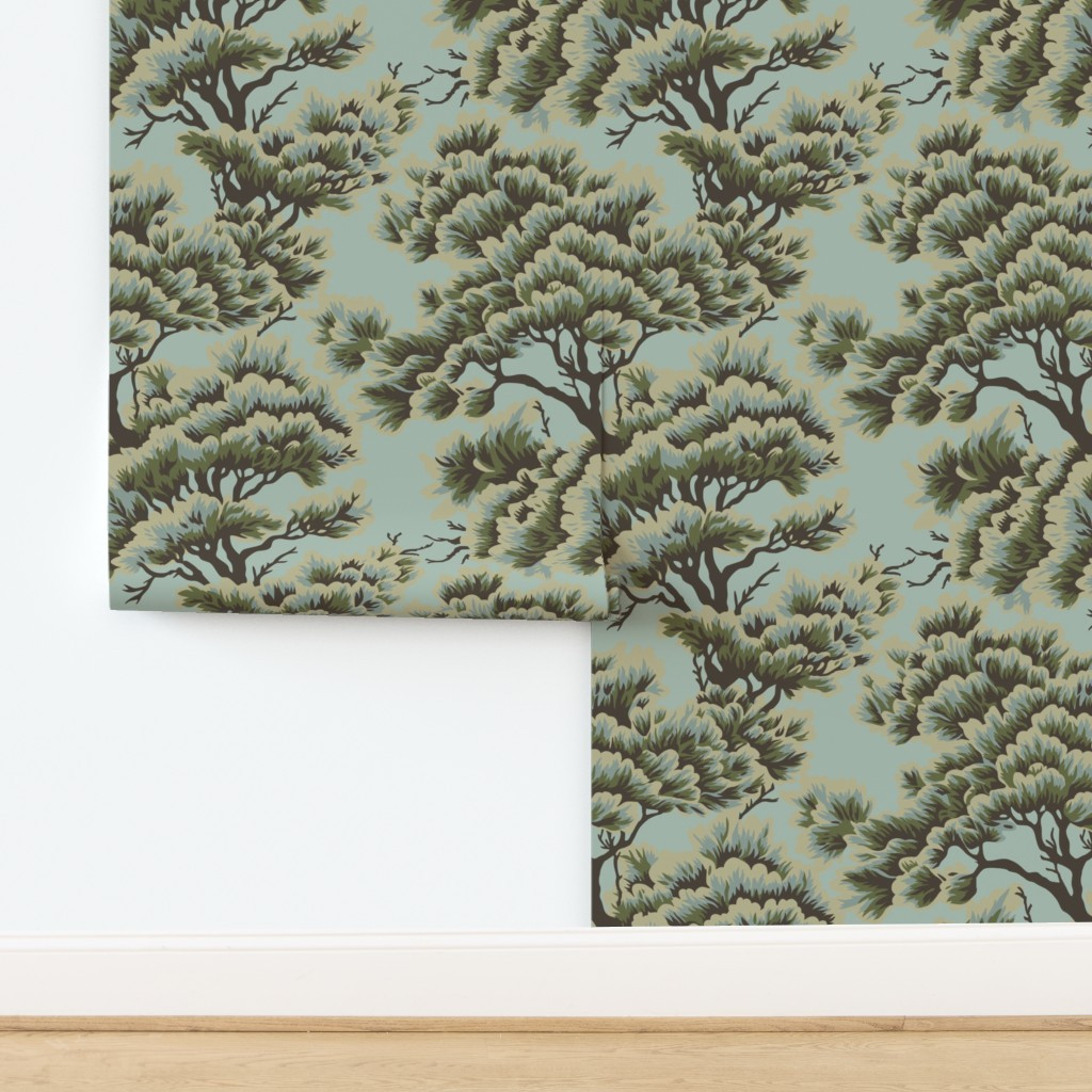 UMBRIA DAWN WOODS QUIETUDE Wallpaper | Spoonflower | Spoonflower
