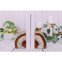 3 To 6 Pound Red Agate Bookends - Geode Bookend Dyed Book Ends Pair Brazilian Heavy Crystal Gift | Etsy (US)