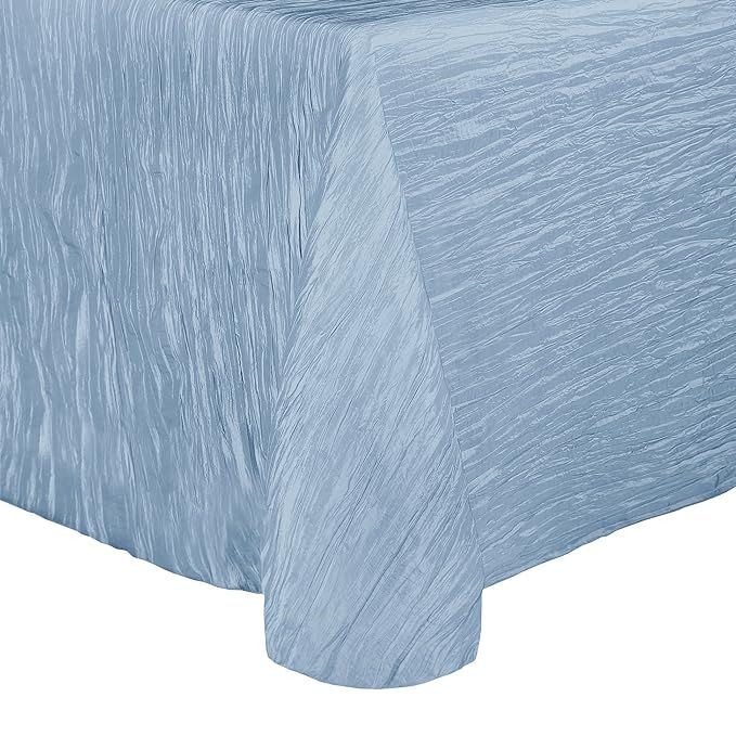 Ultimate Textile -10 Pack- Crinkle Taffeta - Delano 72-Inch Round Tablecloth, Ice Blue | Amazon (US)