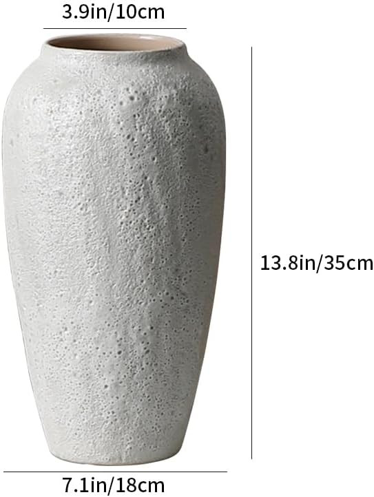 YSNCIDAN Ceramic Vase,Farmhouse Tall Vase,Rustic Home Deco Pottery, Minimalist Nordic Boho Style ... | Amazon (US)