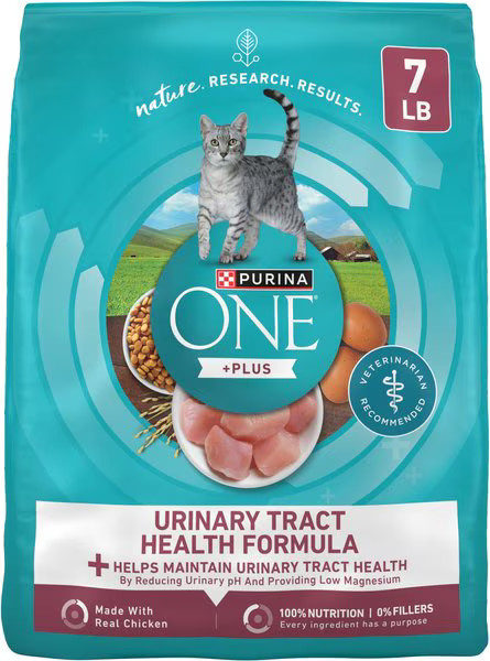 Purina ONE +Plus Urinary Tract Health Formula High Protein Adult Dry Cat Food, 7-lb bag | Chewy.com
