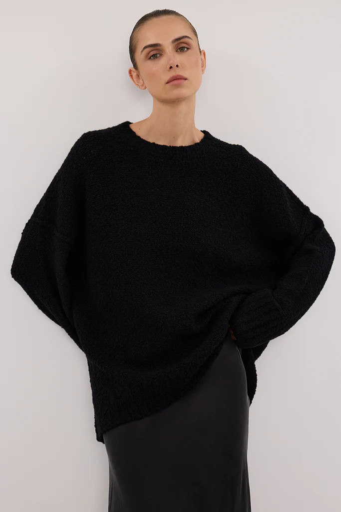 CICI BLACK LONGLINE JUMPER | DISSH