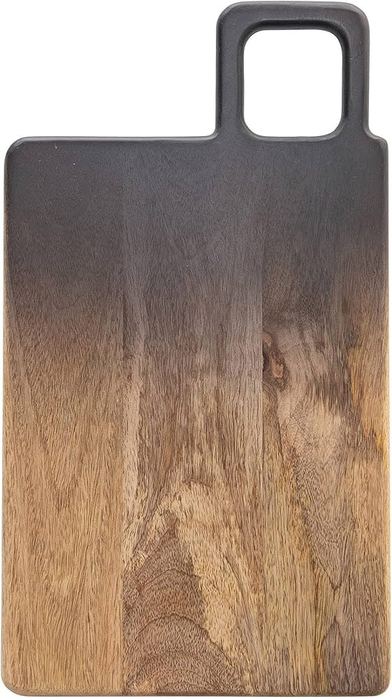 Bloomingville Large Mango Wood Ombre Cheese Board with Handle, Black and Natural | Amazon (US)