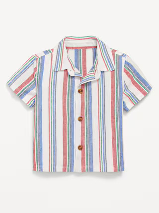 Printed Short-Sleeve Linen-Blend Shirt for Baby | Old Navy (US)
