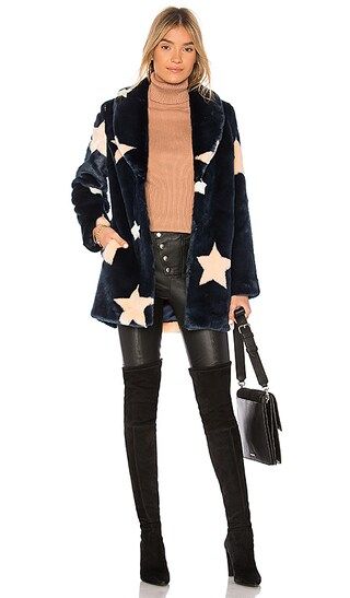 EAVES Althea Faux Fur Coat in Cosmic | Revolve Clothing