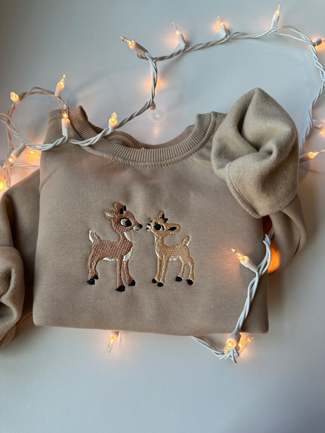 Reindeer Embroidered Sweatshirt Kids Holiday Apparel Toddler - Etsy | Etsy (US)
