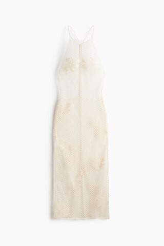 Beaded Crochet-Look Halterneck Dress | H&M (US + CA)