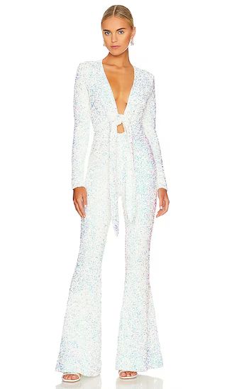 Martina Jumpsuit in Iridescent Sequins | Revolve Clothing (Global)
