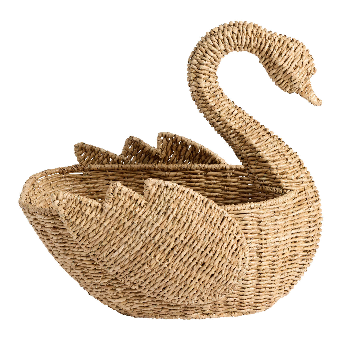 Natural Seagrass Swan Shaped Basket | World Market