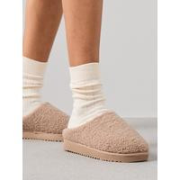 V by Very Borg Mule Slippers - Brown | Very (UK)