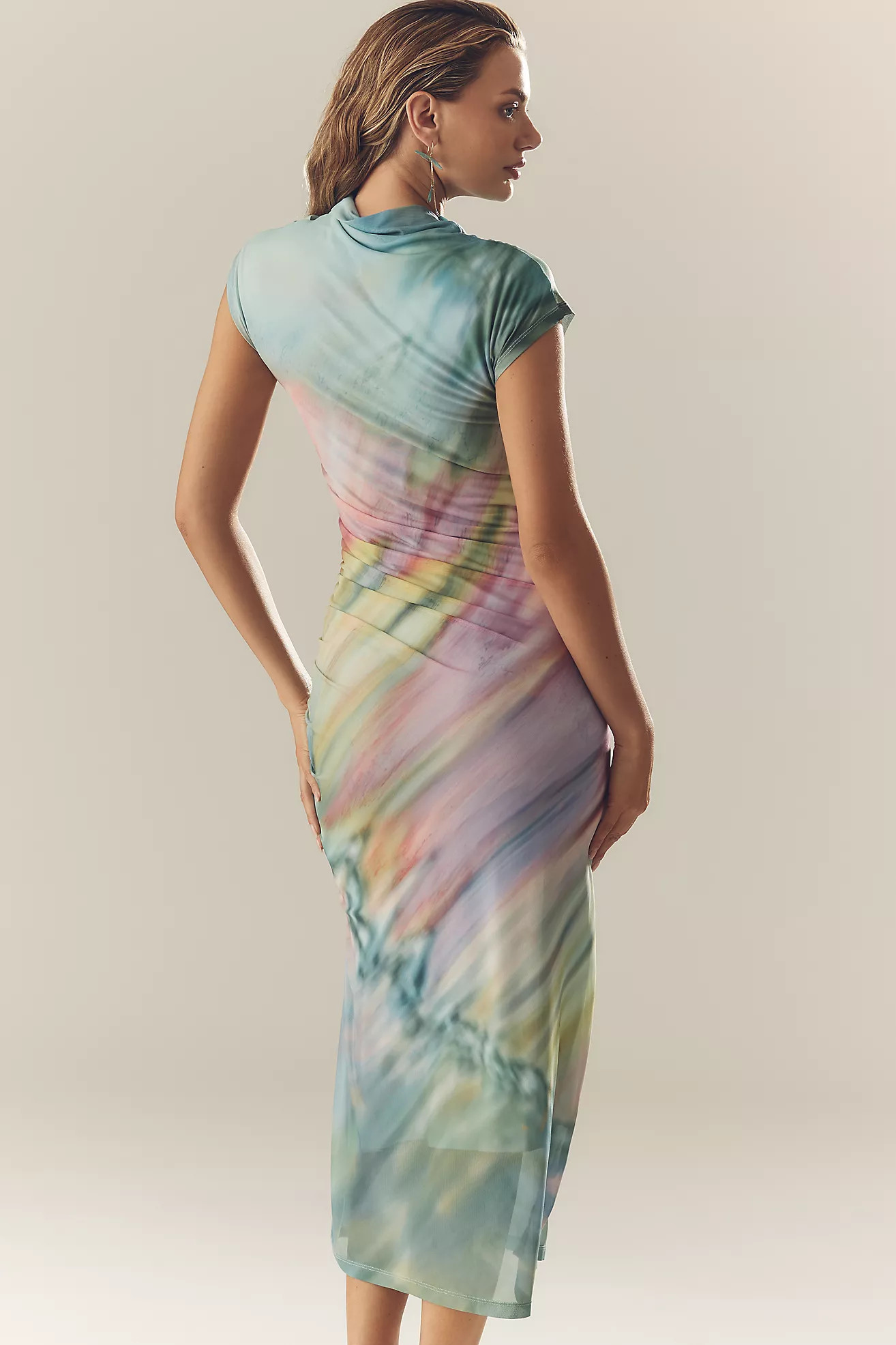 The Maya Ruched Cowl-Neck Dress: Mesh Edition | Anthropologie (US)