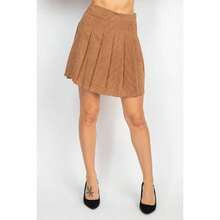 ALine Corduroy Pleated Mini Skirt | SHEIN