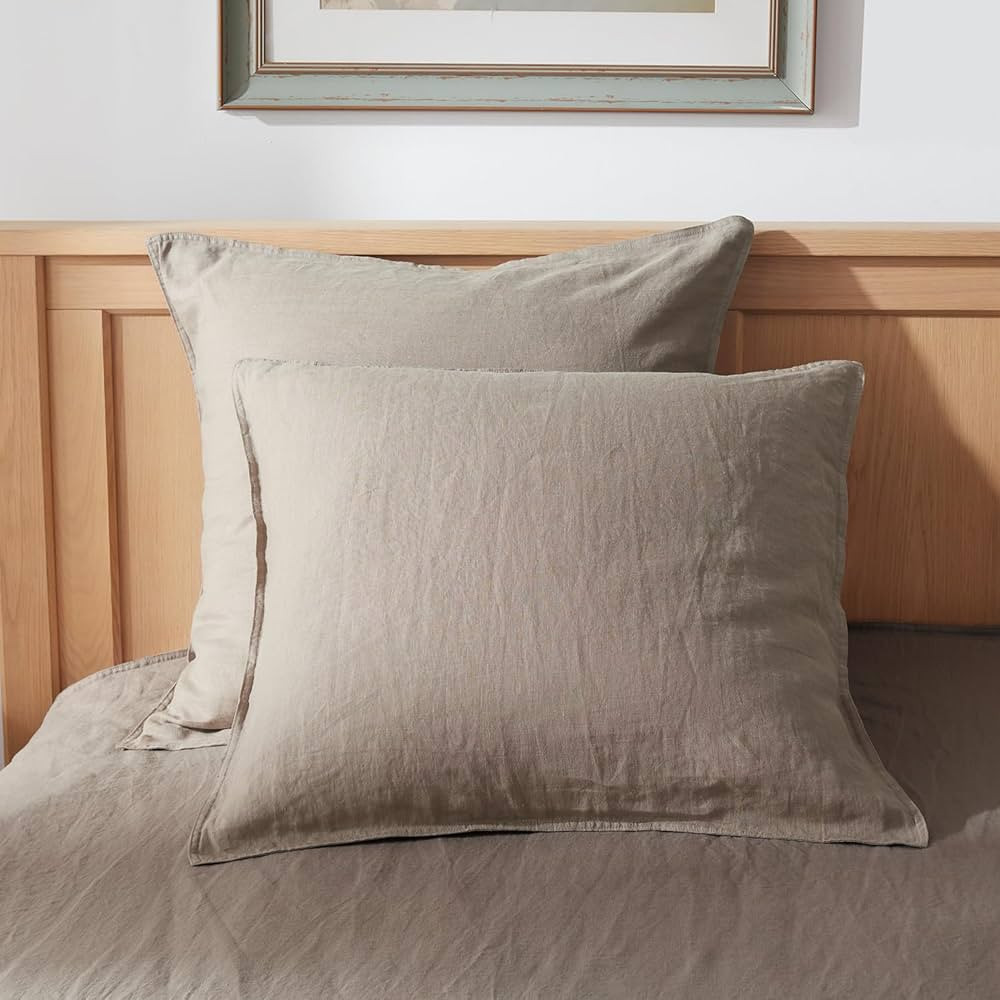 TOSMO 100% Linen Pillow Shams, Set of 2, Stone Washed Pillow Covers for Elegant Home Decorative, ... | Amazon (US)