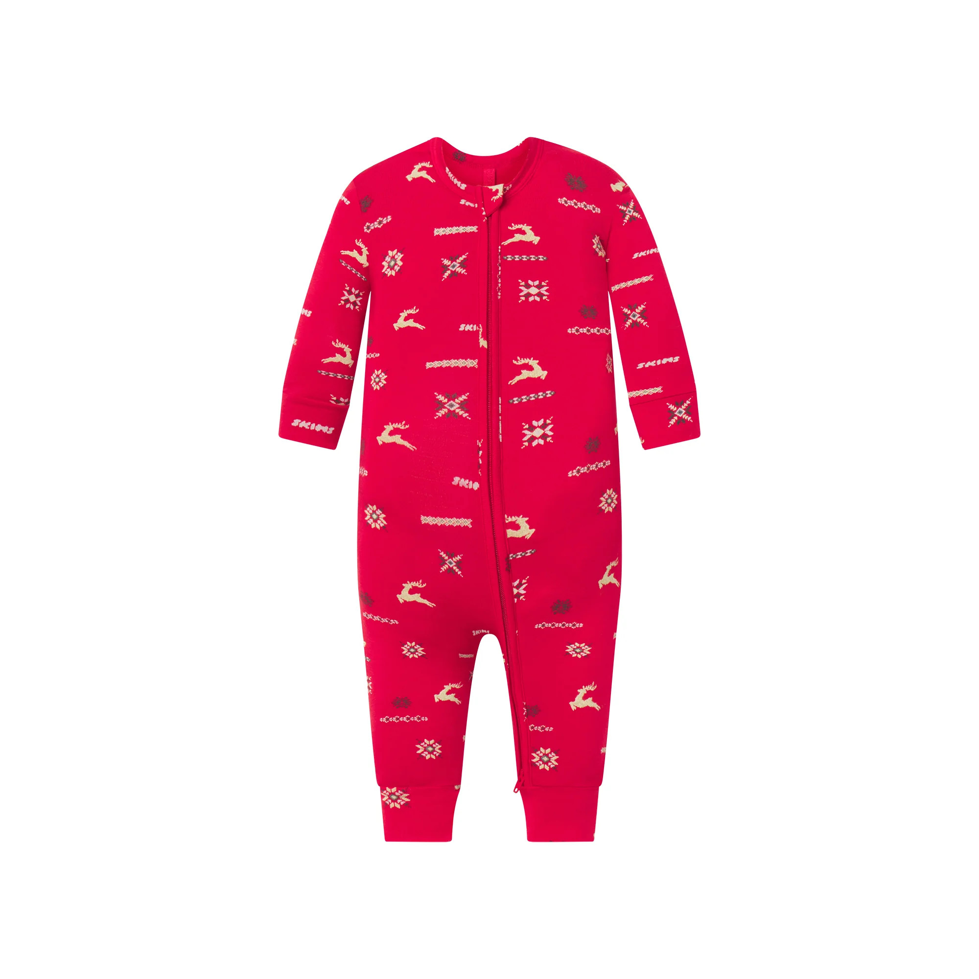 SKIMS SLEEP BABY ONESIE | CRANBERRY VINTAGE DEER PRINT | SKIMS (US)