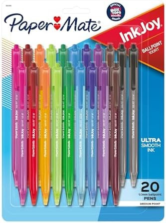 Paper Mate InkJoy 100RT Retractable Ballpoint Pens, Medium Point (1.0mm), Assorted Colors, 20 Cou... | Amazon (US)