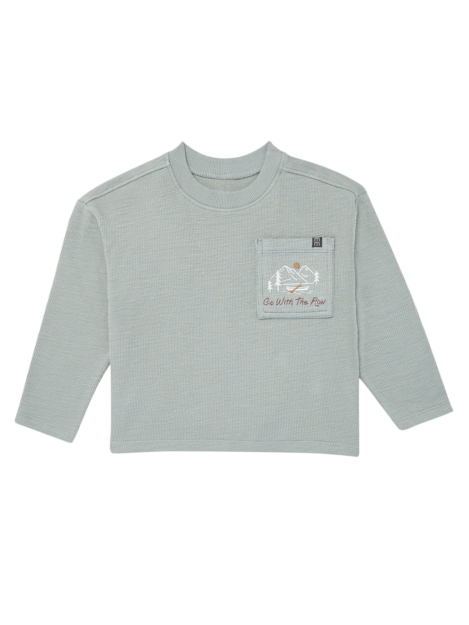 Modern Moments by Gerber Toddler Boy Organic Drop Shoulder Tee With Oversized Pocket, Sizes 12 Mo... | Walmart (US)