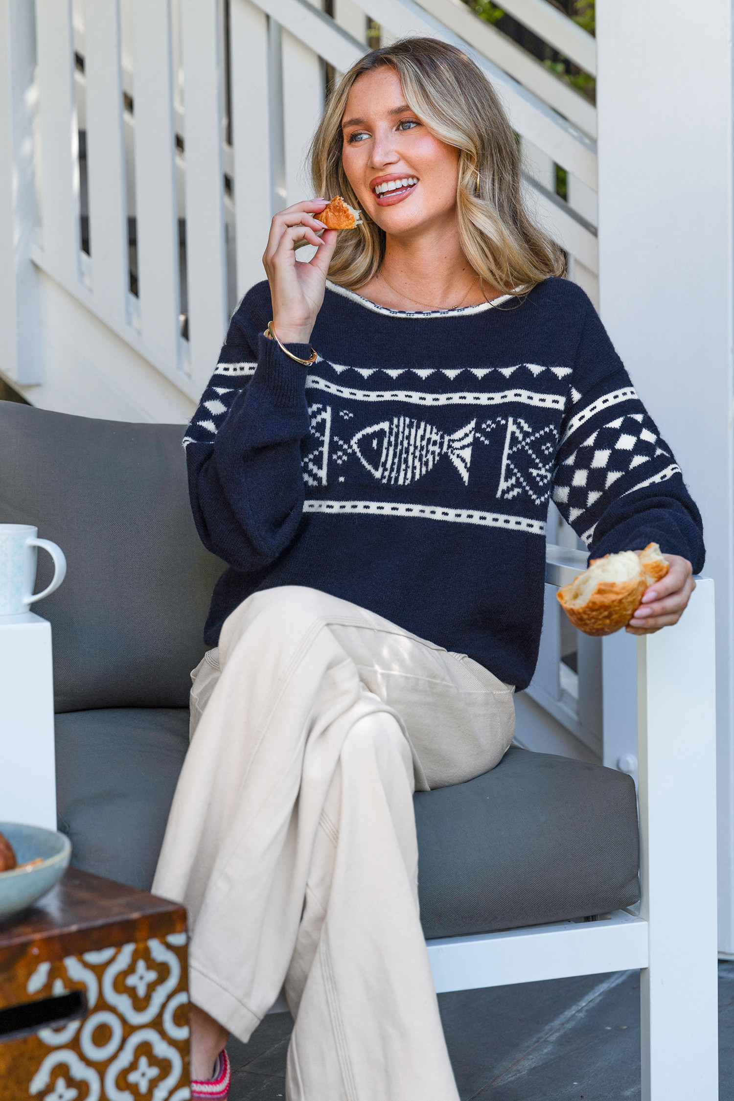 Off the Hook Blue Sweater - S | Cupshe US