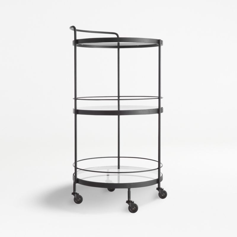 Noir Round Bar Cart + Reviews | Crate and Barrel | Crate & Barrel