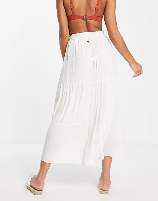Rip Curl Lunar Tides maxi beach skirt in cream | ASOS (Global)