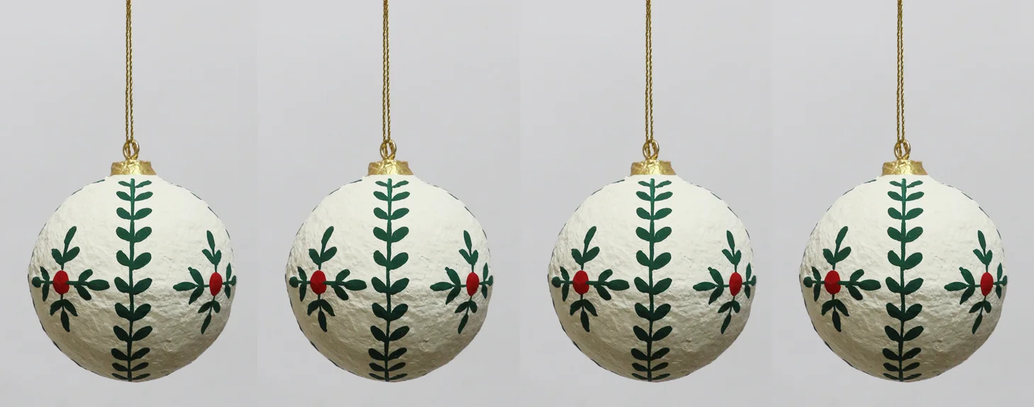 Multicolor Paper Mache Christmas Ornaments, 4", by Holiday Time | Walmart (US)