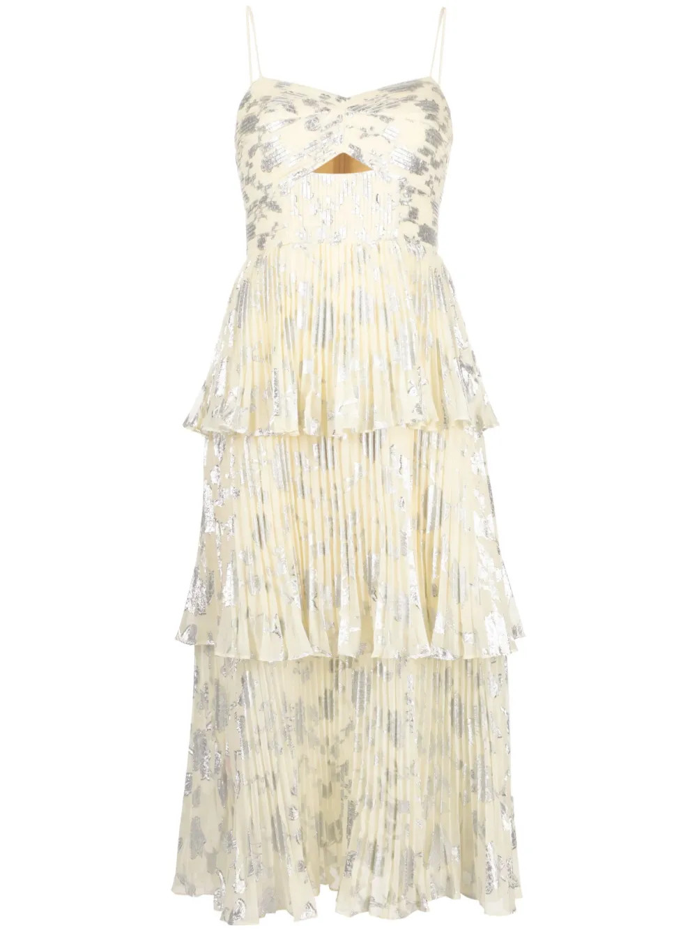 Self-Portrait Metallic Jacquard Midi Dress - Farfetch | Farfetch Global