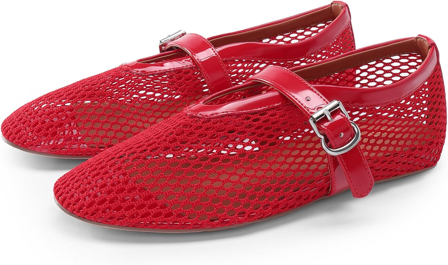 DREAM PAIRS Women's Mesh Ballet Flats Dressy Round Toe Comfortable Mary Jane Flat Shoes with Buck... | Amazon (US)
