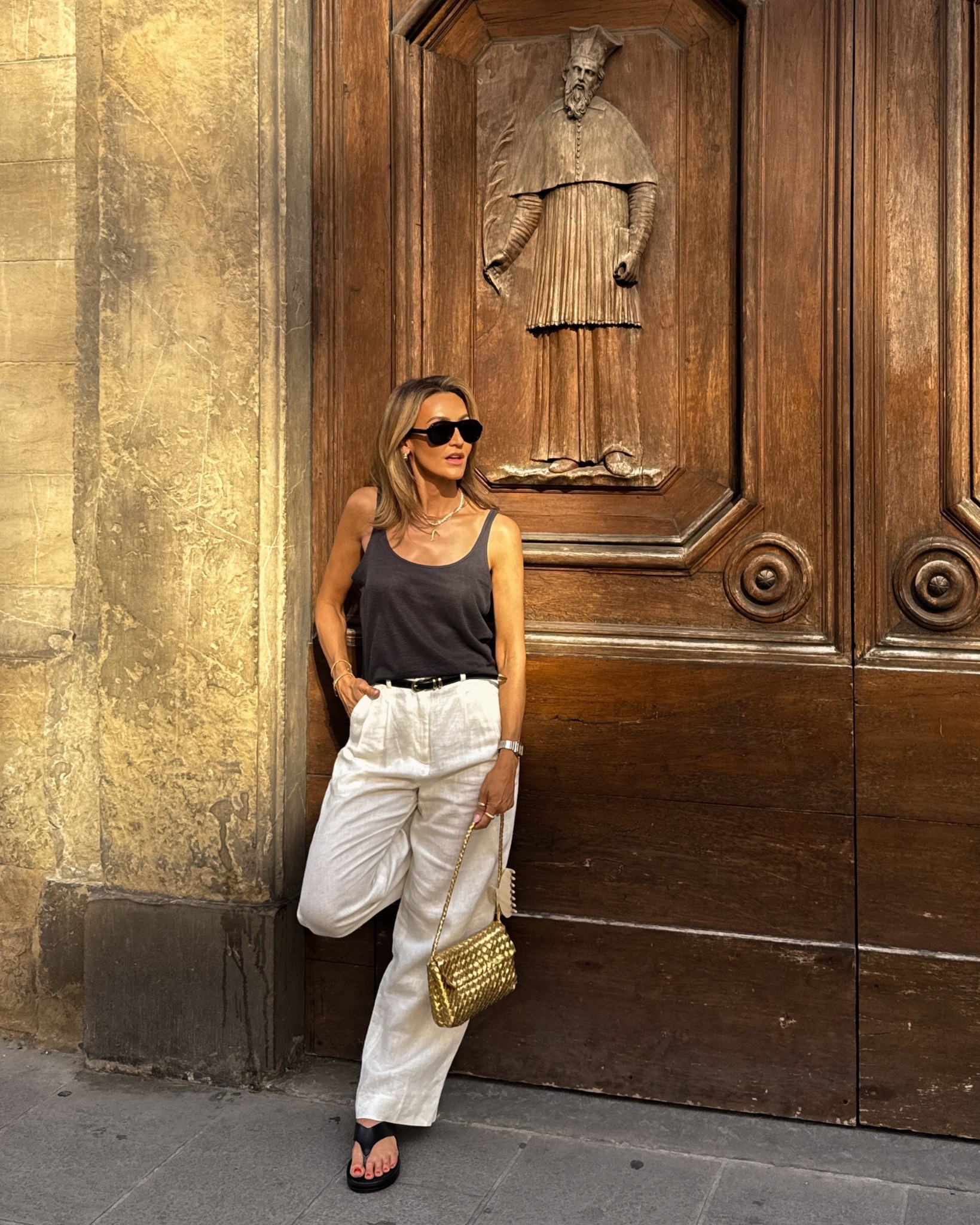 Summer date night outfit, casual chic always! Love how loose these trousers and tank are yet still cinched waist! 

#LTKShoeCrush #LTKStyleTip #LTKSeasonal