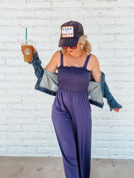 This jumpsuit though 🙌

I am wearing a Medium.  It is so comfortable and flattering - it literally feels like I am wearing pajamas!

romper | jumpsuit | trucker hat | travel outfit | fall jumpsuit | casual style | affordable fashion | look for less | style over 30 | fashion at 40 | Amazon find | Amazon Fashion | Vici girl | Revolve | Converse | Quay sunglasses | ootd

#LTKtravel #LTKFind #LTKunder50