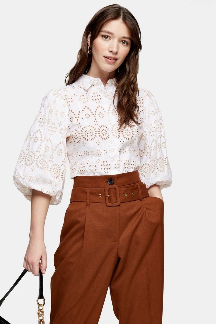 White Embroidered Shirt | Topshop UK