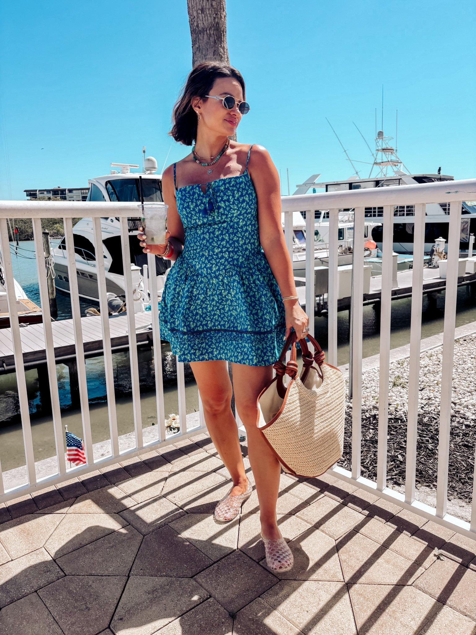 Mini lobster dress of my dreams 🦞💙
Lightweight, flattering, and perfect for spring/summer

Styled with jelly flats + and my favorite straw tote from walmart! 🤍

Vacation outfit 
Beach vacation 
Vacation dress


#LTKSeasonal #LTKootd #LTKgrwm