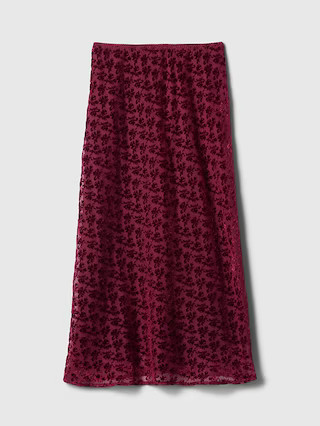 Burnout Velvet Midi Skirt | Gap (US)