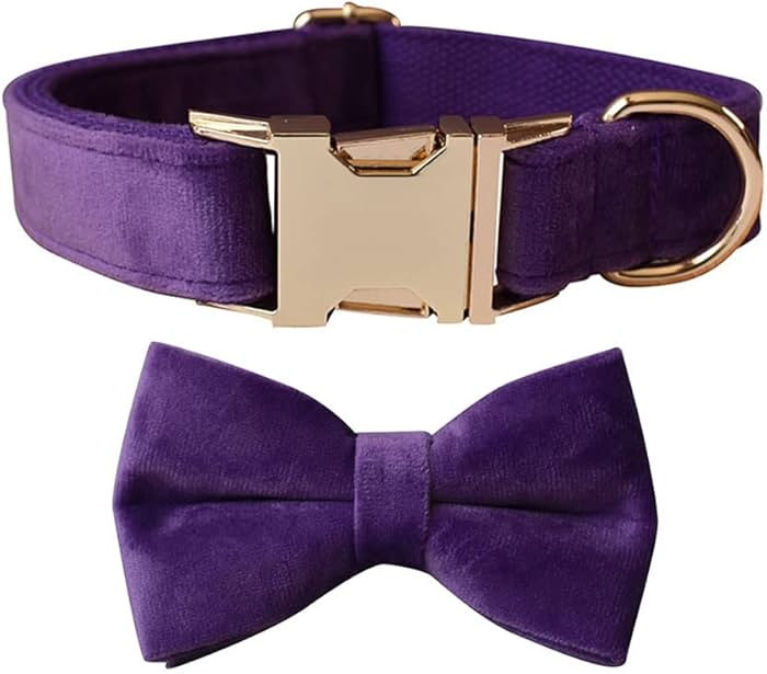 Love Dream Bow tie Dog Collar, Velvet Dog Collars with Detachable Bowtie Metal Buckle, Soft Comfo... | Amazon (US)