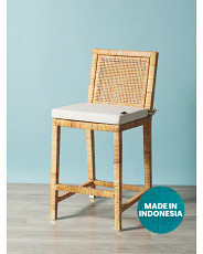 Made In Indonesia 38in Rattan Counter Stool With Cushion | HomeGoods