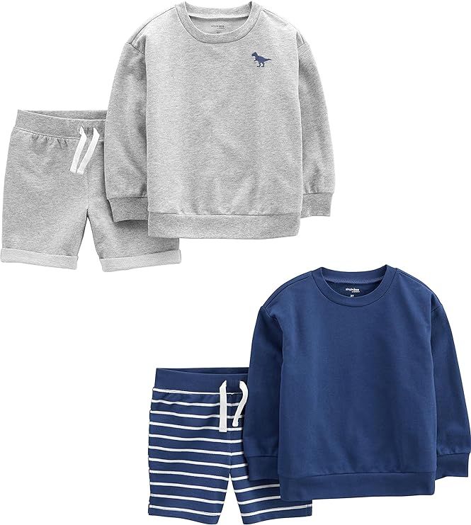 Simple Joys by Carter's baby-boys 4-piece French Terry Long-sleeve Shirts and Shorts Playwear Set... | Amazon (US)