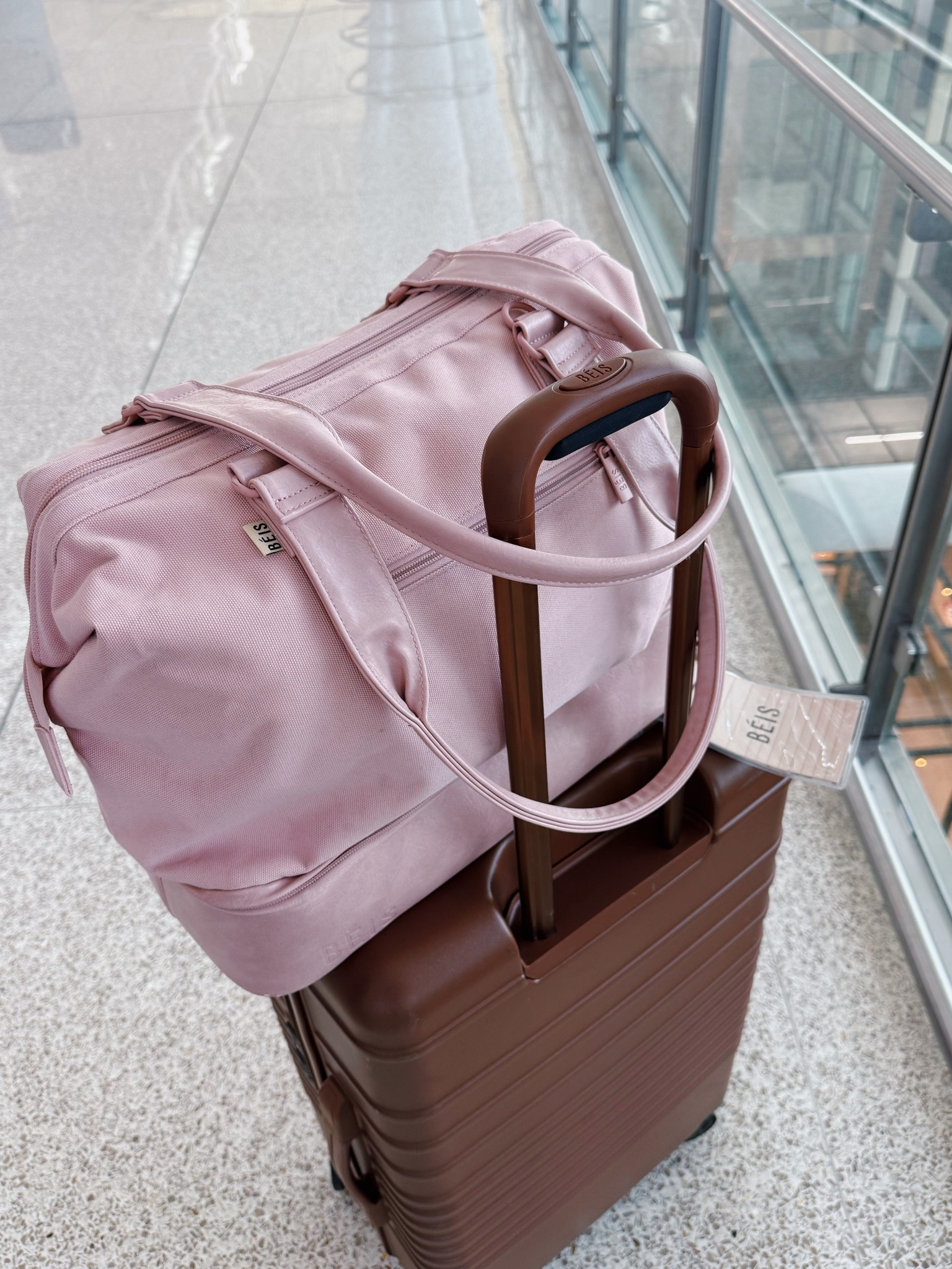 favorite luggage everrr the best quality + obsessed w these colors together 💘🤎