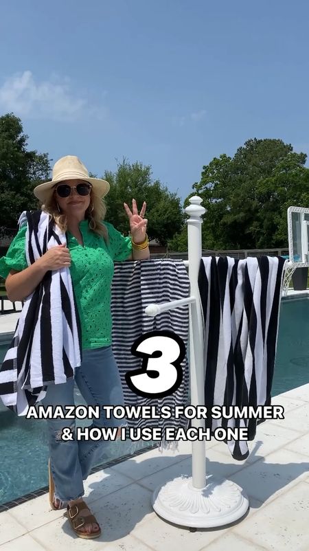 These are my go to Amazon towels for the pool, beach or even taking a hike. Sized up to a medium in the shirt  

Summer outfit / towel stand / pool
Furniture / patio furniture / outdoor furniture 

#LTKhome #LTKswim #LTKSeasonal