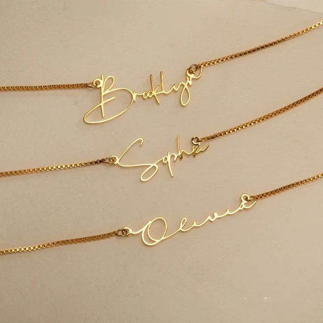 Personalised Gold Name Necklace with Box Chain  Custom Name Necklace Handmade Jewelry Personalise... | AliExpress (US)