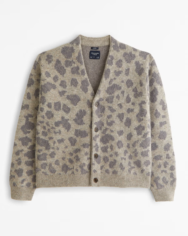 Men's Cropped Fuzzy Pattern Cardigan | Men's Tops | Abercrombie.com | Abercrombie & Fitch (US)
