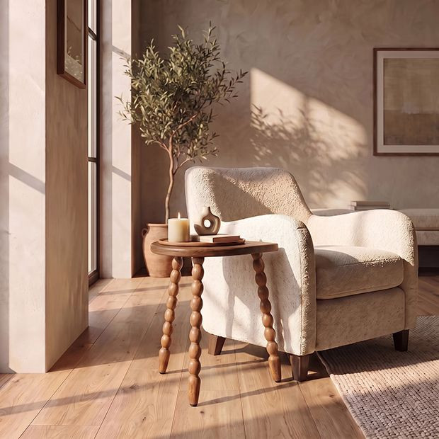 Cottage Manor Half Round Accent Table | Antique Farm House