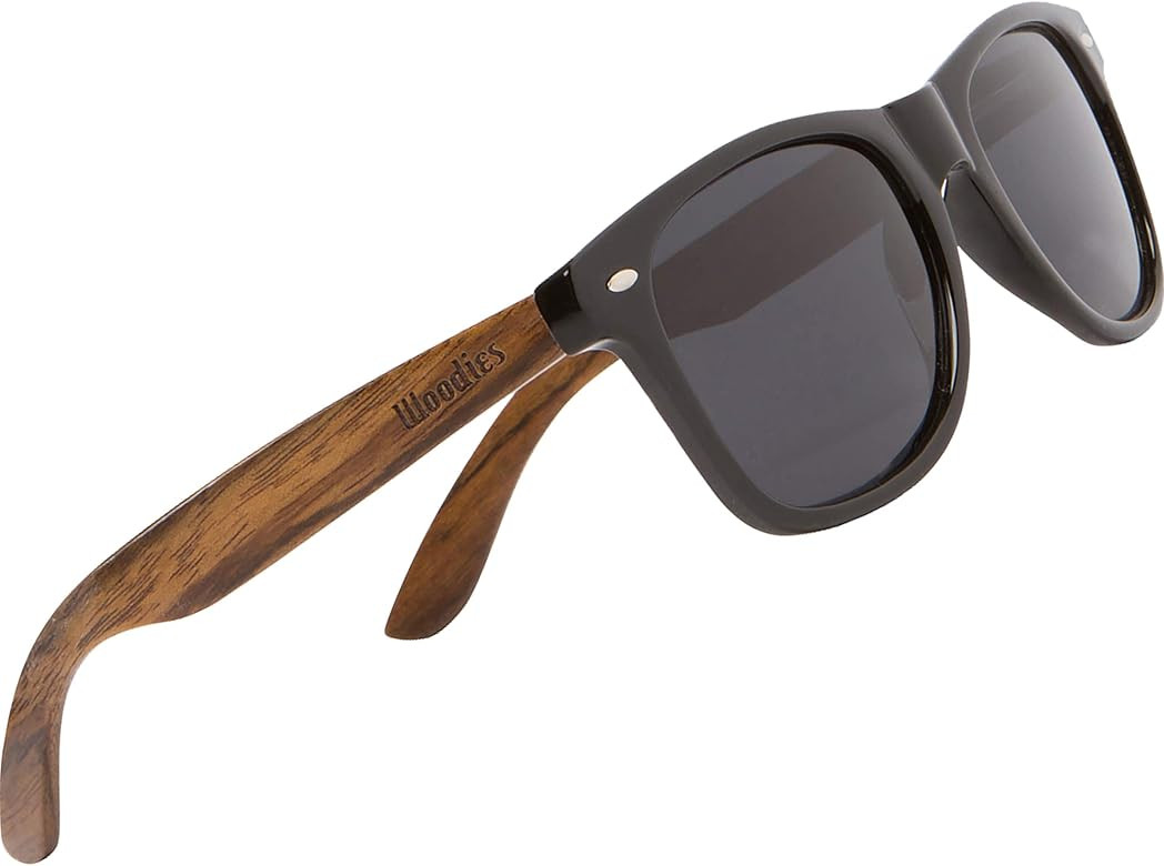 WOODIES Polarized Walnut Wood Sunglasses for Men and Women | Black Polarized Lenses and Real Wood... | Amazon (US)