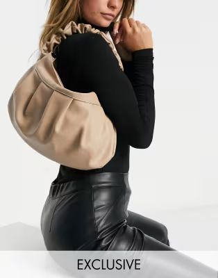 Glamorous - Exclusivité - Sac porté épaule avec poignée à fronces - Fauve | ASOS (Global)