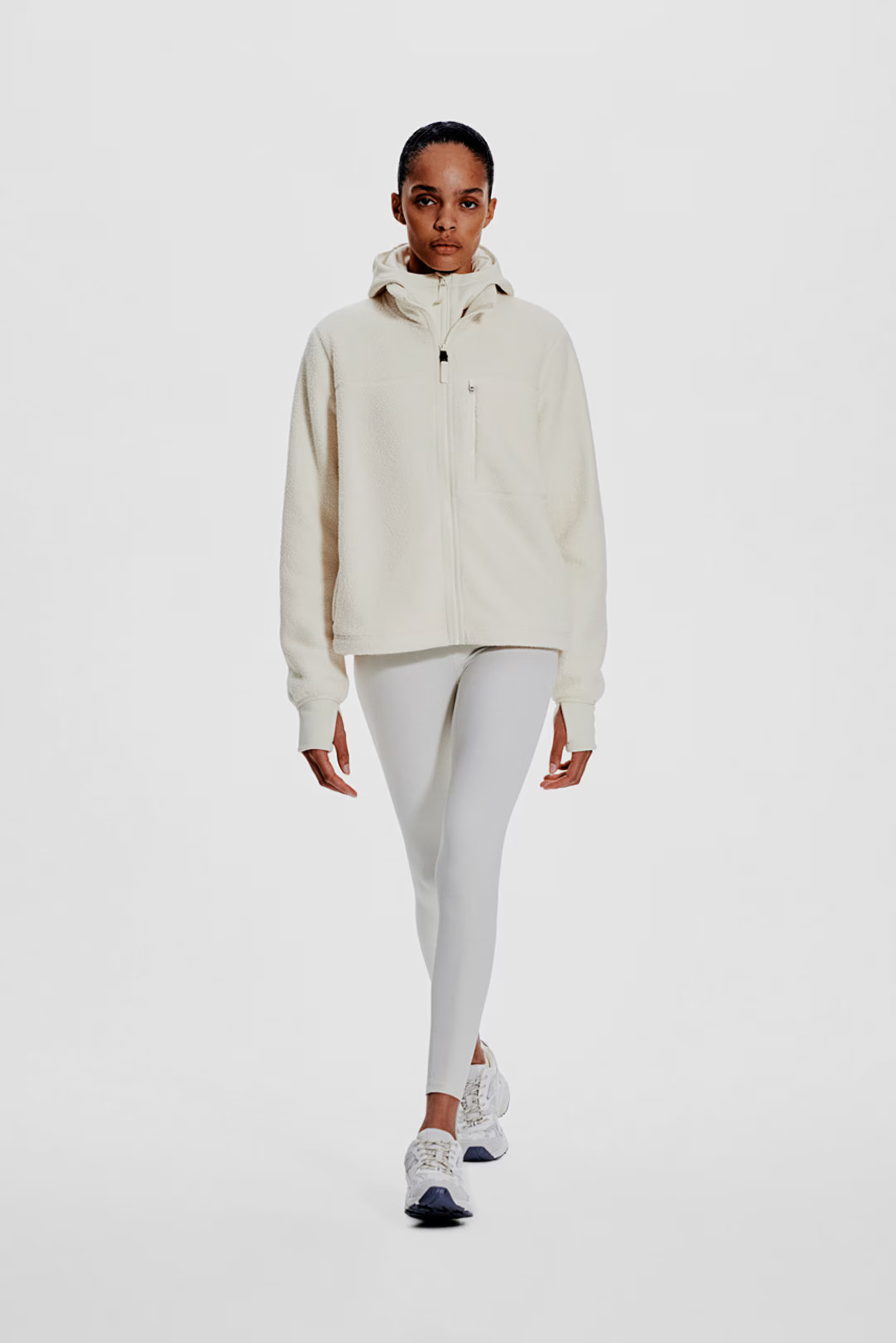 Teddy sports jacket - Cream - Ladies | H&M GB | H&M (UK, MY, IN, SG, PH, TW, HK)