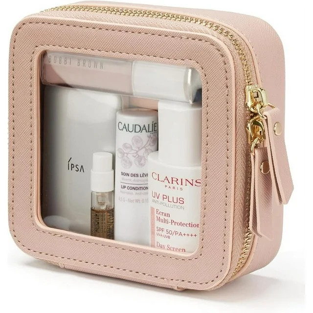 Popvibe Clear Makeup Bag Travel Cosmetic Case Transparent Toiletry Bag with Zipper, Portable Make... | Walmart (US)