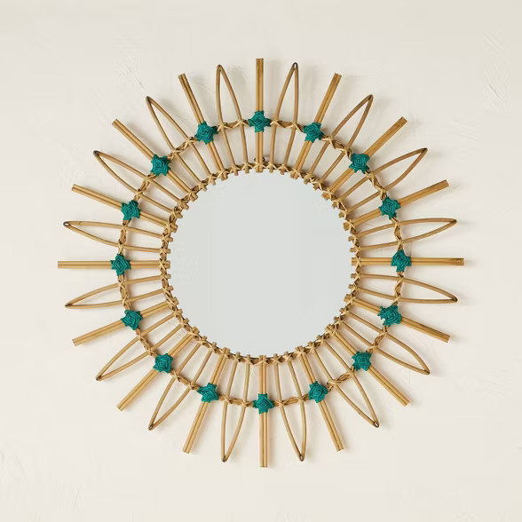 30" Dia Rattan Mirror with Cotton Cord - Opalhouse™ designed with Jungalow™ | Target